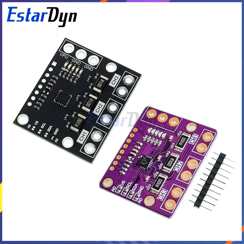 I2C SMBUS INA3221 Triple-Channel Shunt Current Power Supply Voltage Monitor Sensor Board Module Replace INA219 With Pins