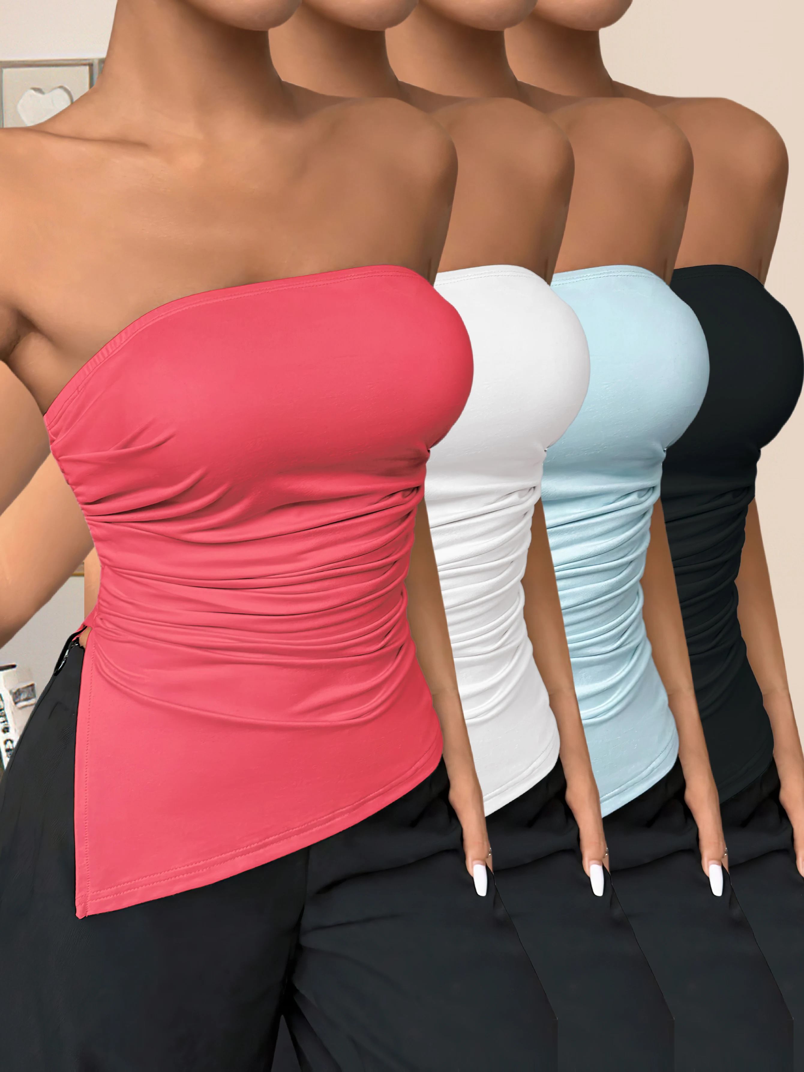 

New women's fashionable and trendy multi-purpose women's tops with shoulder straps set of four pieces