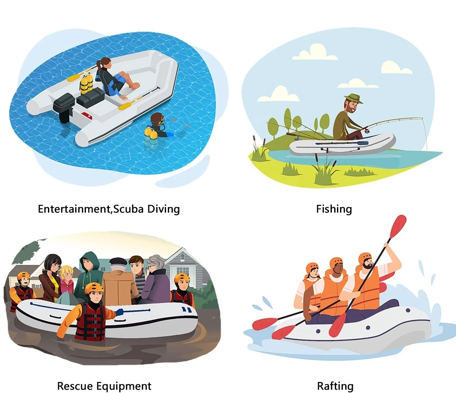 2023 New China Factory Top Trend Rib Boat Customized  ODM Wholesale Inflatable Boat Fishing Racing Parts
