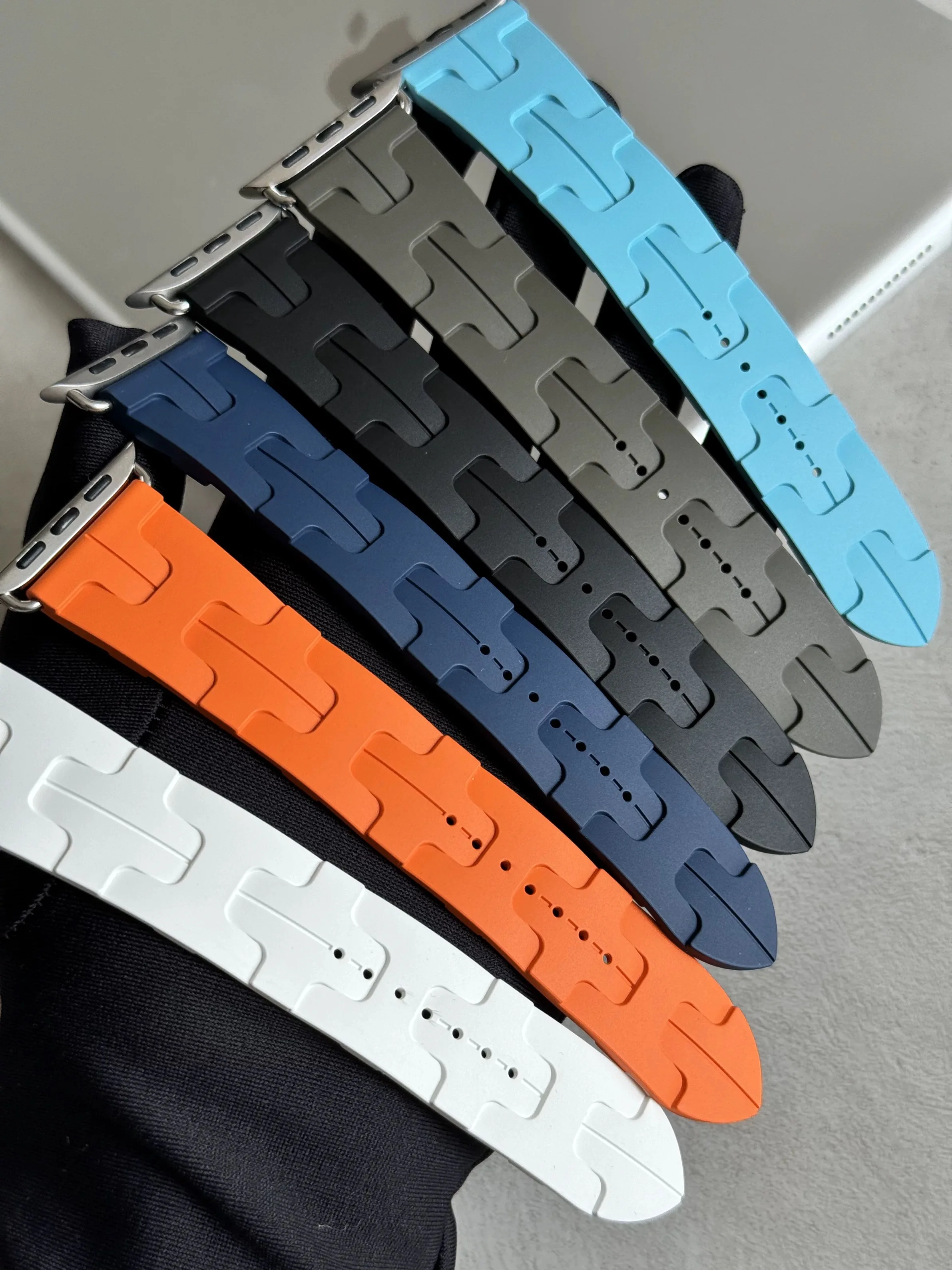 Kilim Band For Apple Watch Ultra SE S11/10/9/8/7 Deployment Buckle Band Iwatch 40/41/42/44/45/46/49mm Fluoroelastomer Strap