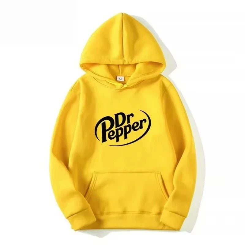 Herbstliche warme Dr Pepper Kapuzenpullover mit Buchstabenprint, Streetwear Herrenmode, Fleece-Sweatshirts, lässige Unisex-Pullover, modische Oberteile – Detail 4