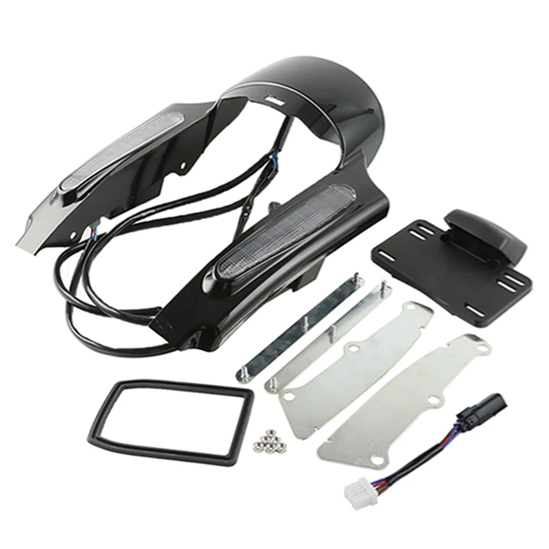 Rear Fender Extension Fascia LED Light Fit For Harley Touring Road King Glide 2009-2013