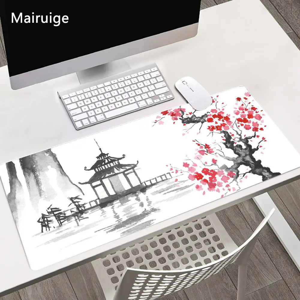 

Sakura Red Sun Playmat Mouse Pad Large Pc Gaming Accessories Computer Keyboard Set Up Office Carpet Desk Organizer Long Pad