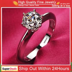 Never Fade White Gold Color Rings Women High Quality Zircon Ring Original Tibetan Silver Wedding Band Bridal Jewelry Accessories