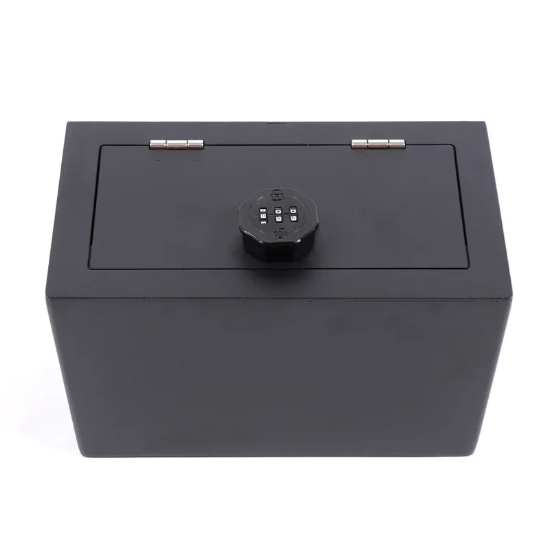 For Nissan Pathfinder 2013-2018 aluminum alloy black Car Armrest Storage Privacy Password Lock Security Safe Box Car Accessories