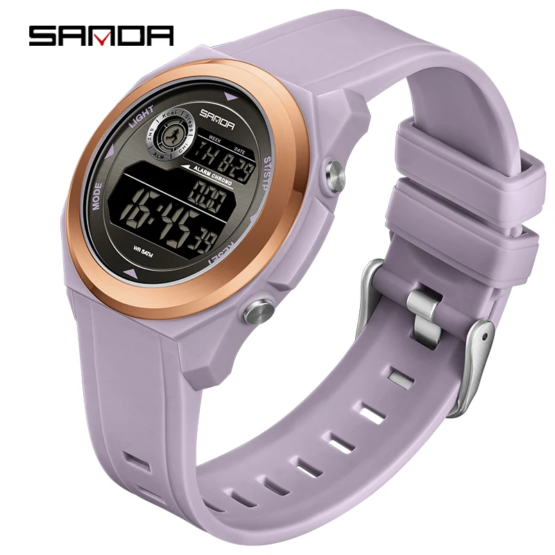 SANDA 2203 Sports Fashion Digital Watches for Woman Multifunction Calendar Luminous Water Resistant Ladies Electronic Wristwatch