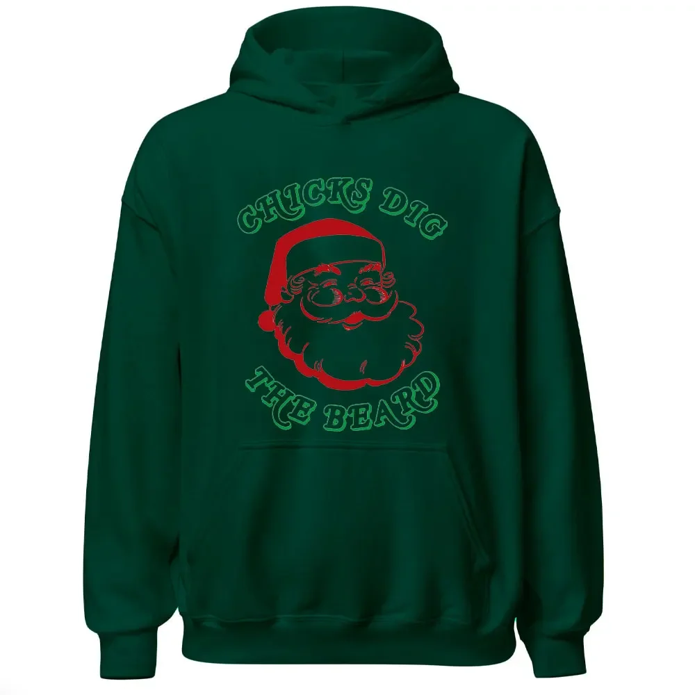 Autunno Pulcini Dig The Beard Natale Natale Felpa con cappuccio da uomo Modello Autunno Ropa Hombre Novità in Felpe con cappuccio Pullover divertente