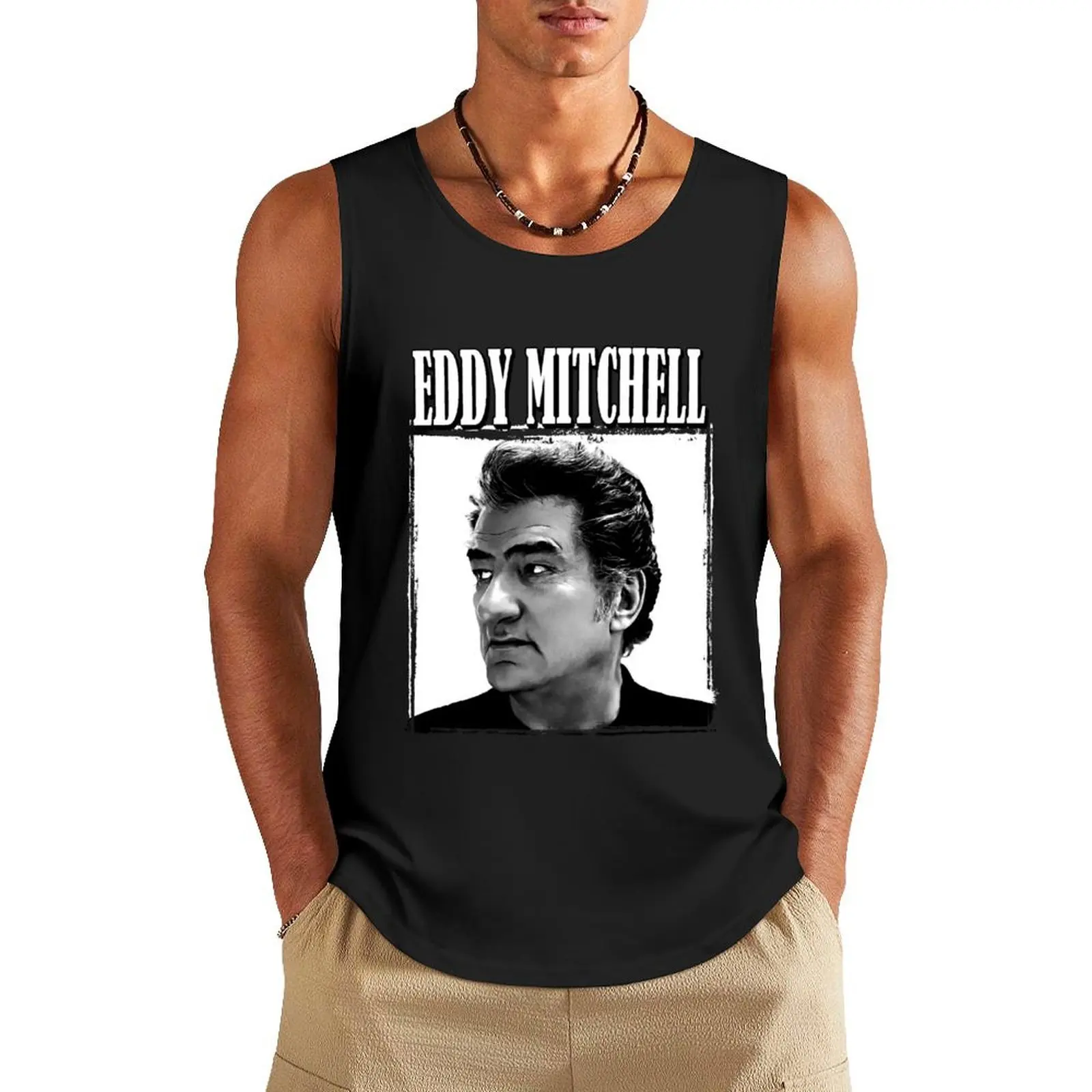 

Eddy Mitchell Tank Top Man sleeveless shirt Men gym sportswear T-shirt for fitness men gym