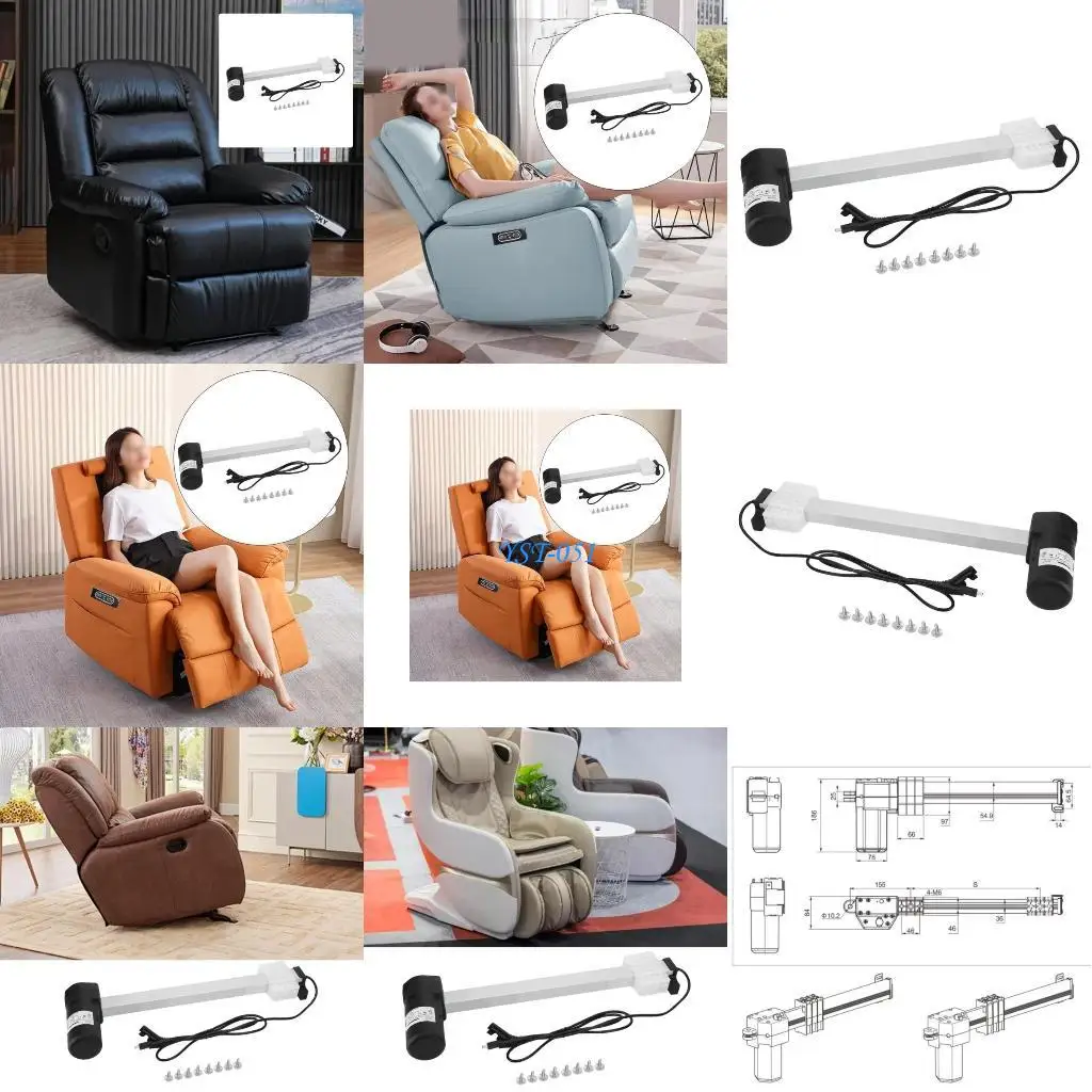 

E15A Portable Aluminum Actuator Motor for Adjustable Chairs 650N Force 24 Volts