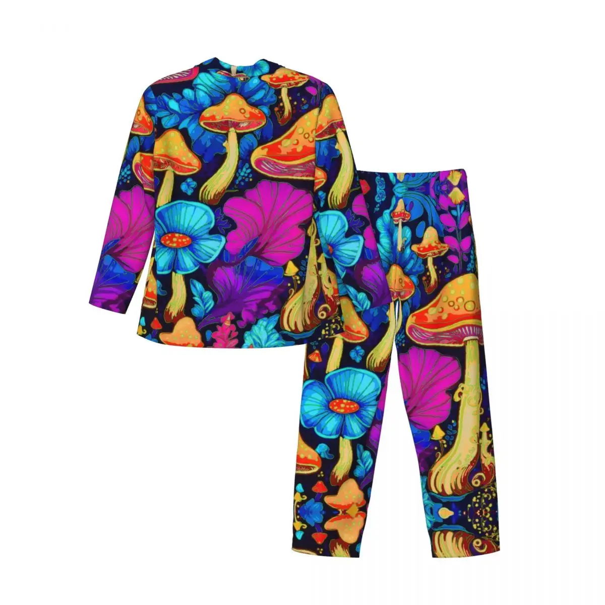 Men's Home Suits Long-sleeved Psychedelic Mushroom Sprin Suits for Autumn and Winter Pajamas for Men