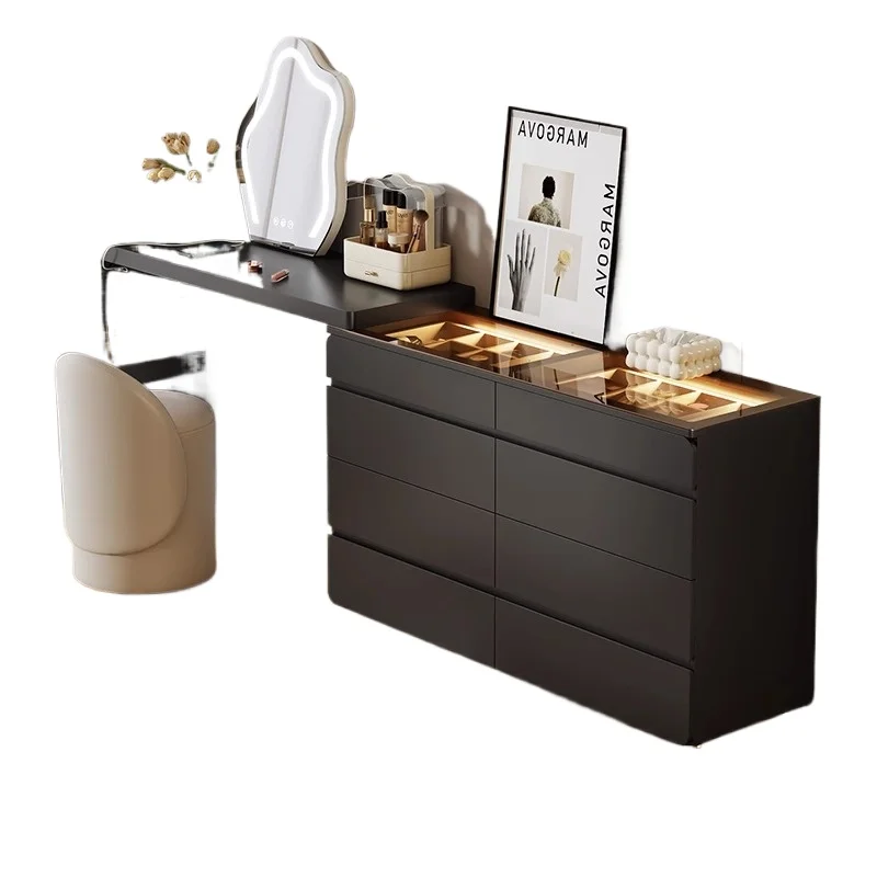 

Dresser, chest cabinet, integrated bedroom, bedside cabinet, ultra-thin black jewelry cabinet, bucket against the wall
