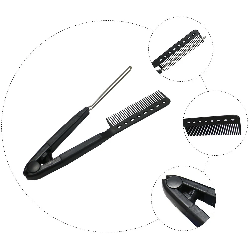 V-shaped Hair Straightening Comb Straightener Multipurpose Hairdressing Tool Haircut Plastic Brush Hairstyle Hairstyling