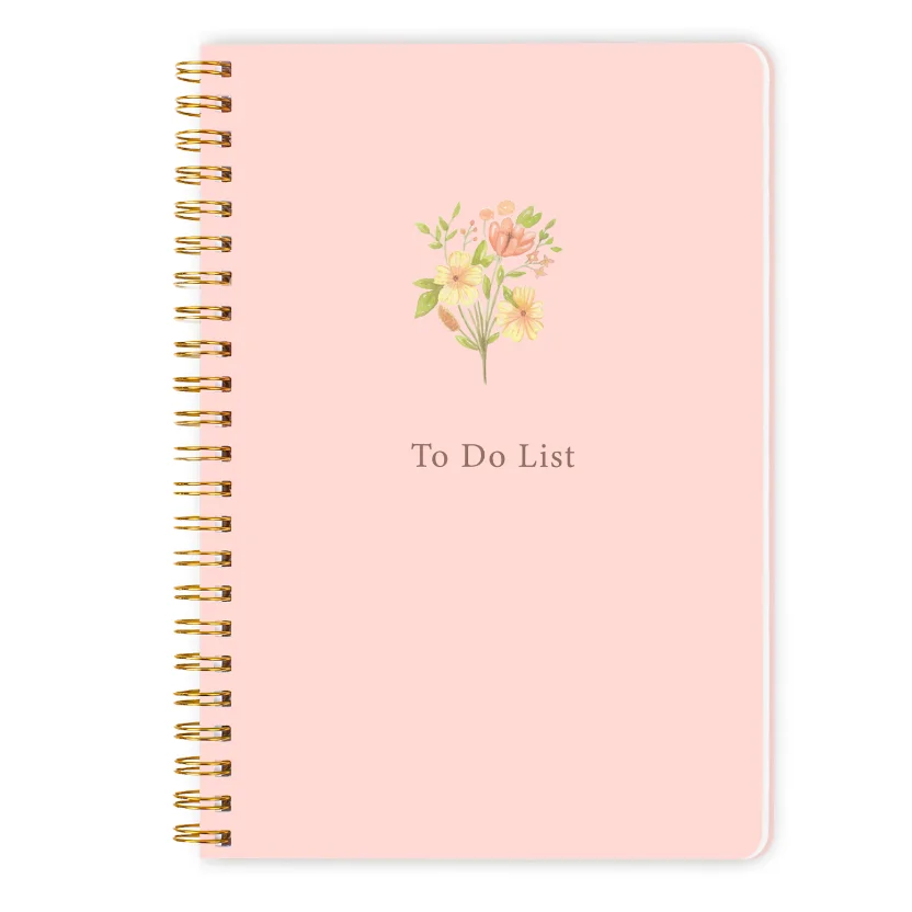 A5 Spiral Notebook Flower Diary Dotted Paper Fine Decoration Planning Book Diary 52sheets Stationery Gifts