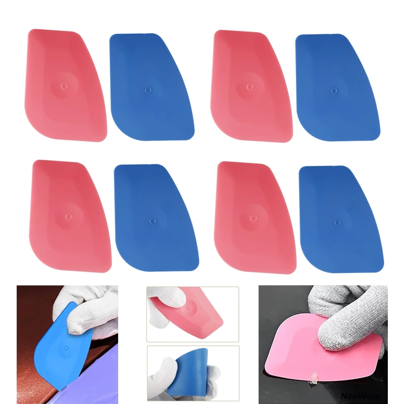Mini Vinyl Scraper Hard/Soft Plastic Hard Card Multi-Edge Scraper for Window Tint Vinyl Wrap Install Decal Remover Label Scraper