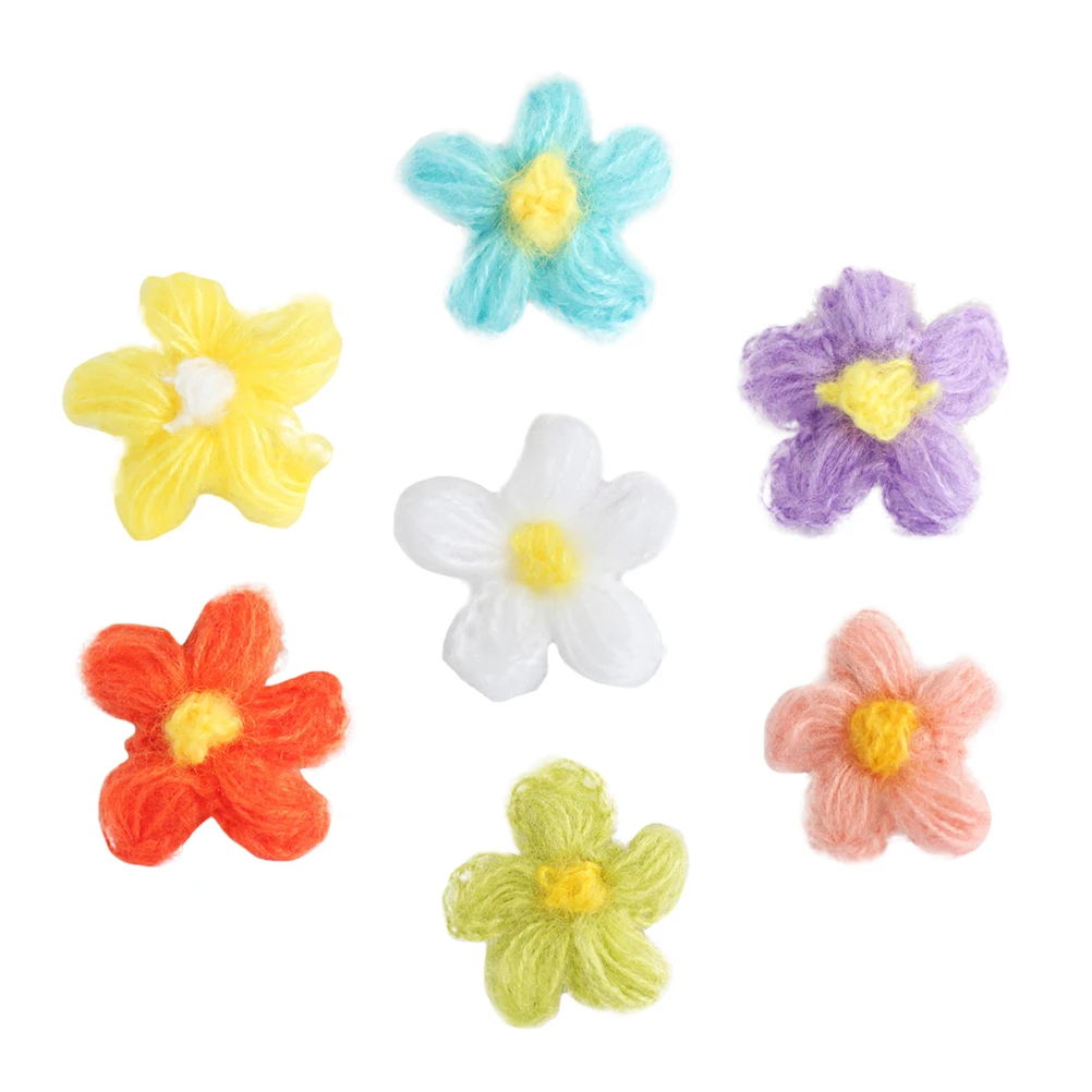 

35 Pcs Accessories Small Sewing Clothes Sewing Clothes Decals Decals Bag Badges Floral Roses Woolen Yarn Elegant Charm
