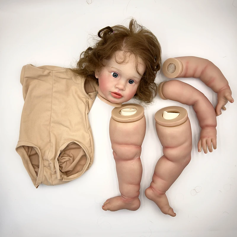 Kit de muñeca Reborn de 26 pulgadas y 66cm, piezas de muñeca sin terminar pintadas de tacto suave Pippa con tela para el cuerpo y ojos