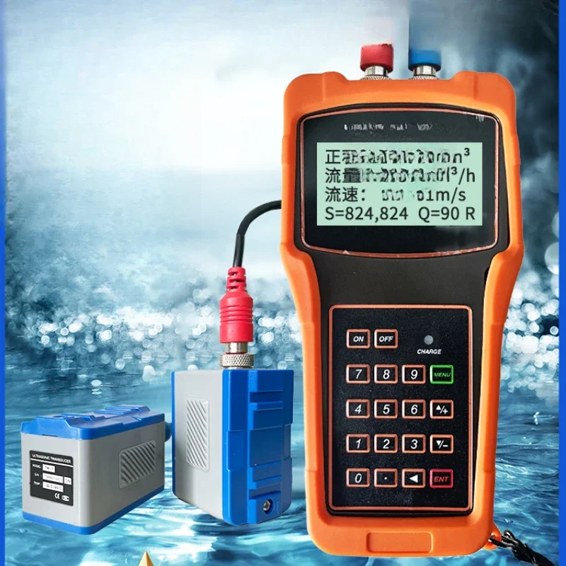 

Portable Ultrasonic Flowmeter External Clamp Type External Sticker Non-Contact Pipeline Flowmeter Handheld Flow Meter