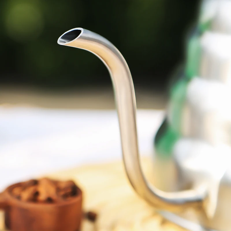 Havmore Edelstahl-Kaffeekessel zum Übergießen, Schwanenhals-Kaffeekannen, silberner Kaffee-Ausgießkessel, weiße Schwanenhals-Kaffeekanne