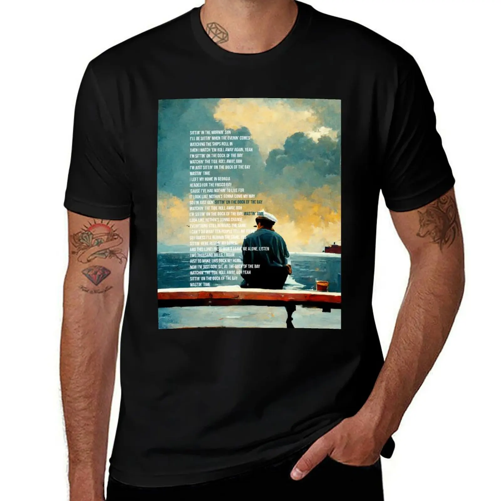 Dock of the Bay T-Shirt Basic Crew Neck Short Sleeve Top T-Shirt