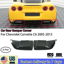 Rear Bumper Corner For Chevrolet Corvette C6  2005 - 2013 Spoiler Diffuser Splitter Glossy Black Car Accessories Left And Right
