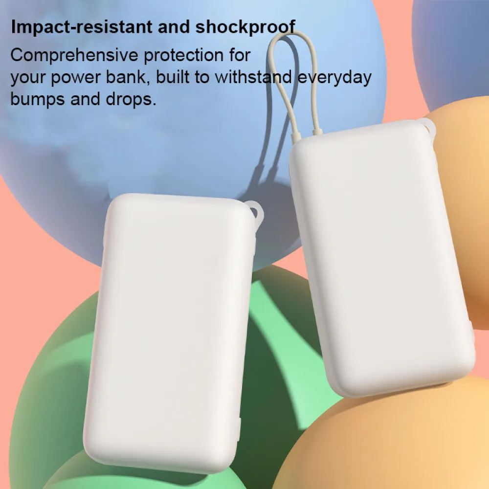 

Shockproof Silicone Case forXiaomi Built-in Cable Power Bank 20000mAh 22.5W PB2020MI Dustproof Protective Power Bank Case