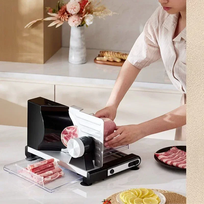 Household Electric Meat Slicer Adjustable Thickness Stainless Steel Blade Frozen Beef Mutton Roll Slicing Machine
