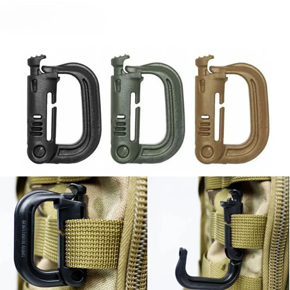 

Plastic D-Ring Tactical Carabiner Keychain Hard Polymer Hanging Hook Buckle Clip Survival Tool for Outdoor Travelling Camping