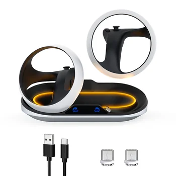 Charging Station for PSVR 2 Controllers, Fast PSVR2 Charging Dock with 2 Magnetic Type-C Connectors, PS VR2 Controller