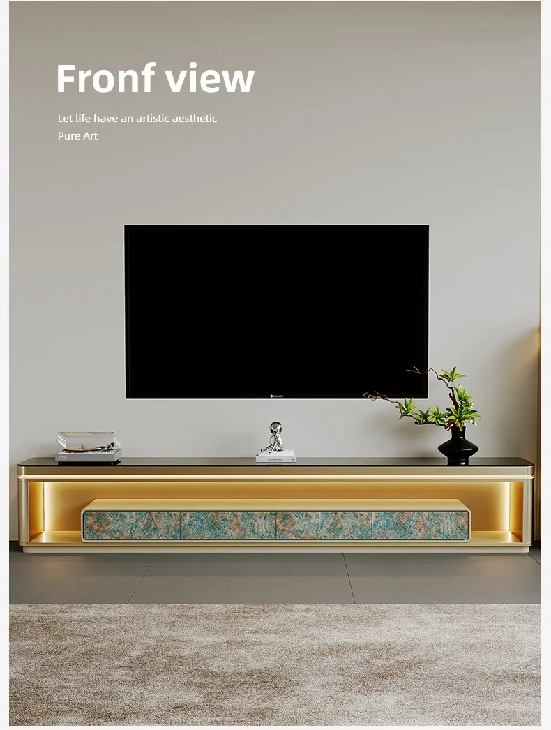 Small apartment solid wood light luxury high-end sense floor cabinet with lamp
