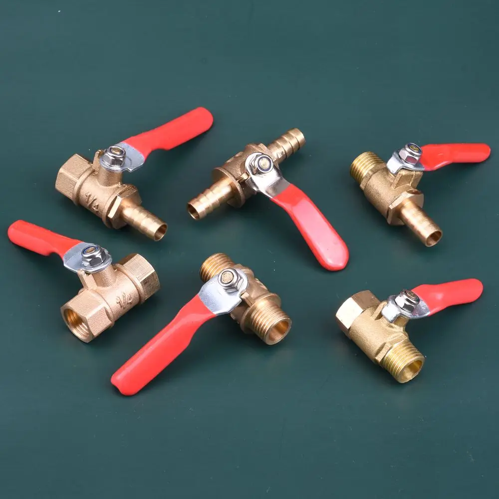 Brass Ball Valves with G1/8 - G3/8 Threads and 8 - 10mm Barb Fittings for Versatile Plumbing Connections