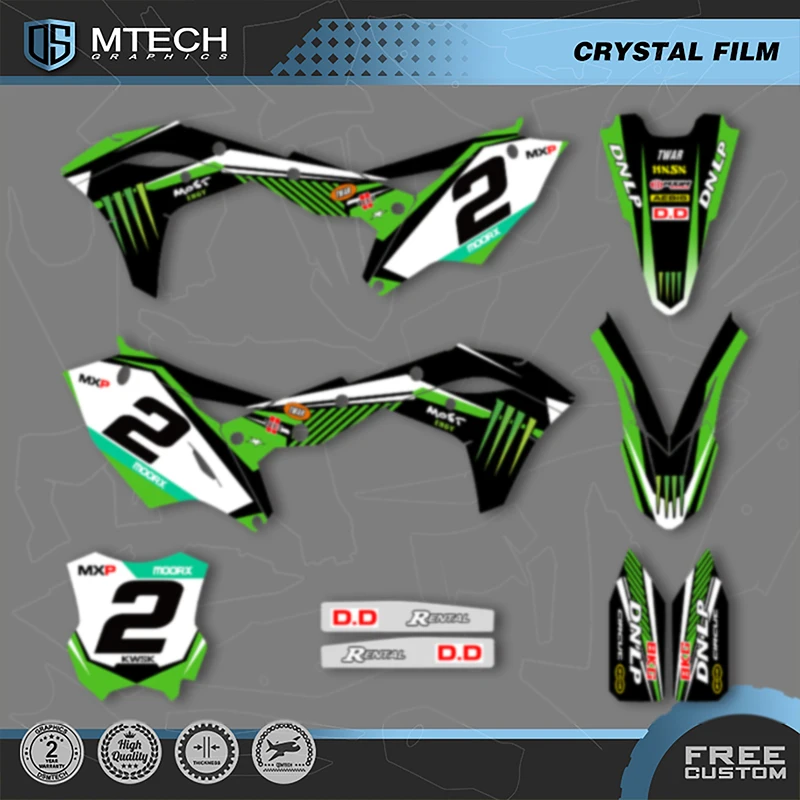 

DSMTECH MOTOR Custom Team Motorcycle Graphics Decals Stickers Kit For KAWASAKI KXF250 KX250F KXF 250 2017 2018 2019 2020 005