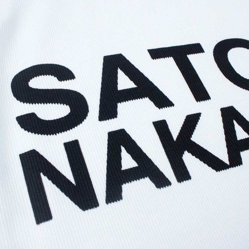 Retro Satoshi Long Sleeve Tshirt Hip Hop Classic Letter Print Casual Versatile White Round Neck Pullover Men Women Street Outfit