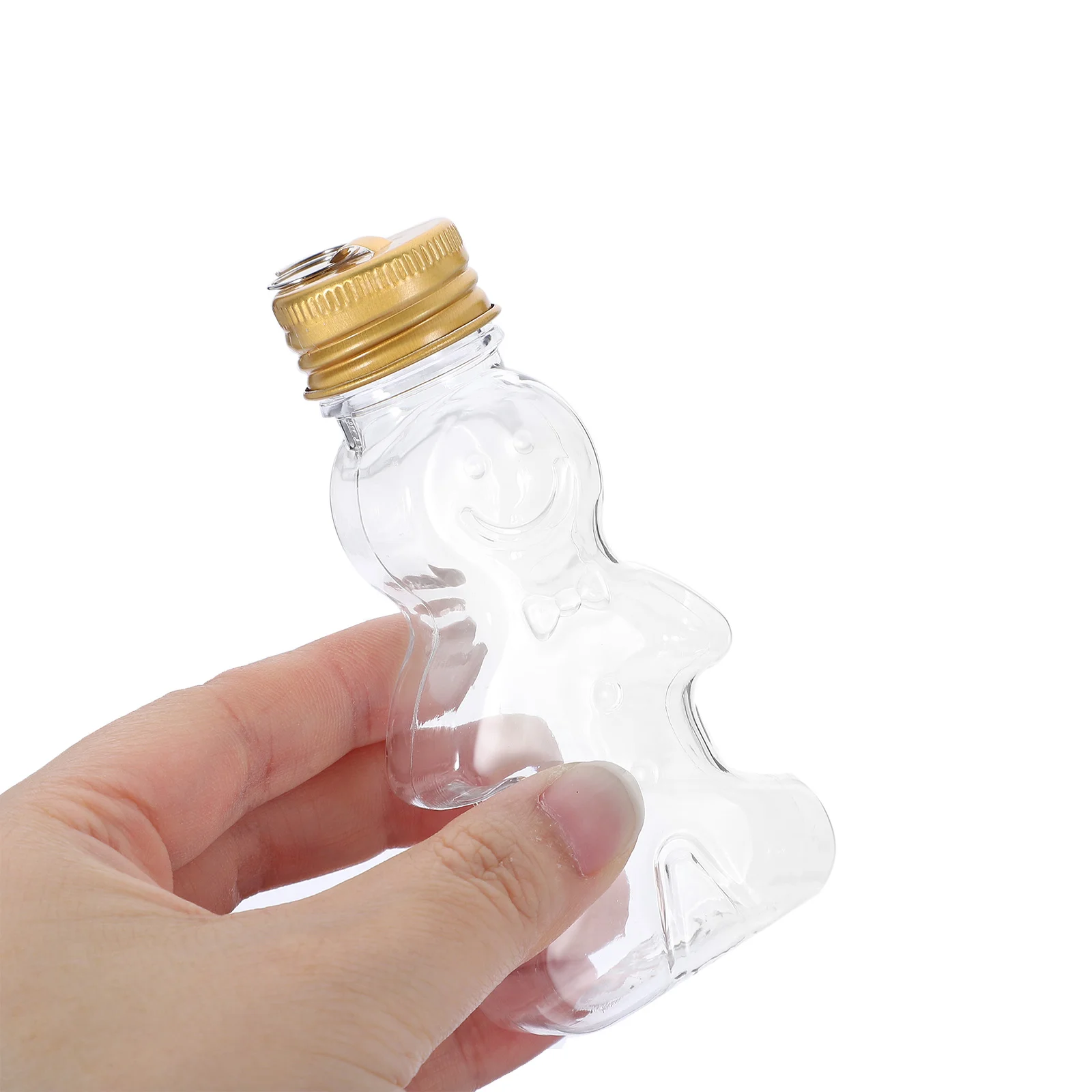 10 Pcs Christmas Cookie Containers Bottle Portable Water Gingerbread Man Clear Candy Jar