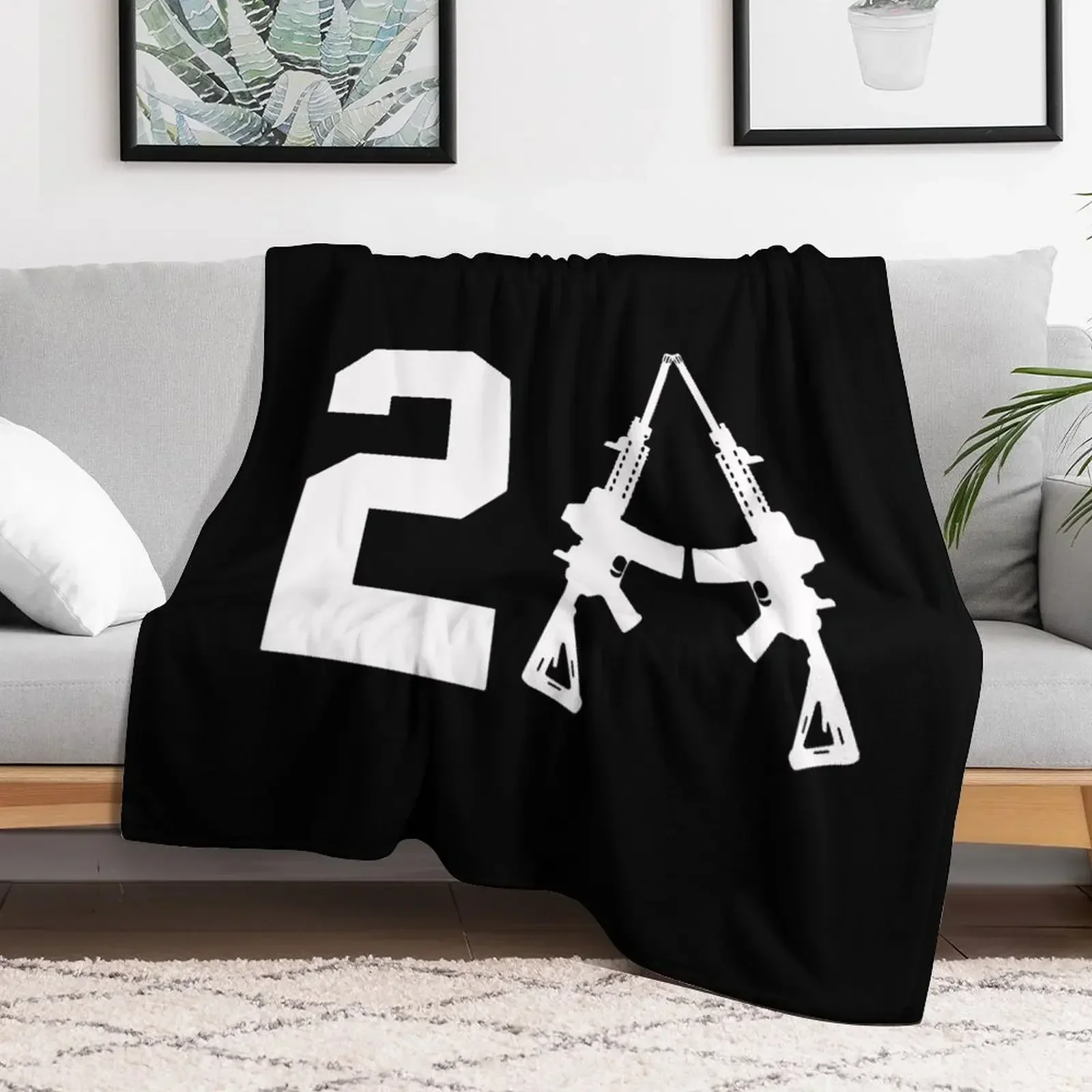 2nd Amendment Rights Logo Throw Blanket Moving Luxury Blankets