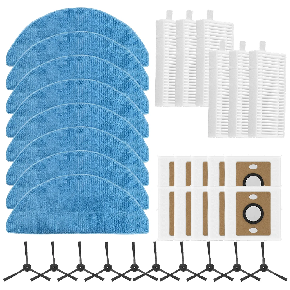 For ILIFE A30 for Pro Robot Vacuum Replacement Accessories Complete Set of Filters Mop Cloths Dust Bags and Brushes