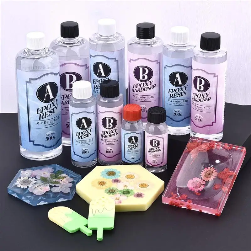 1:1 AB Epoxy Resin Glue Kit Transparent High Adhesive Hardener Crystal Resin Glue DIY Epoxy Resin Mold Jewelry Making Supplies