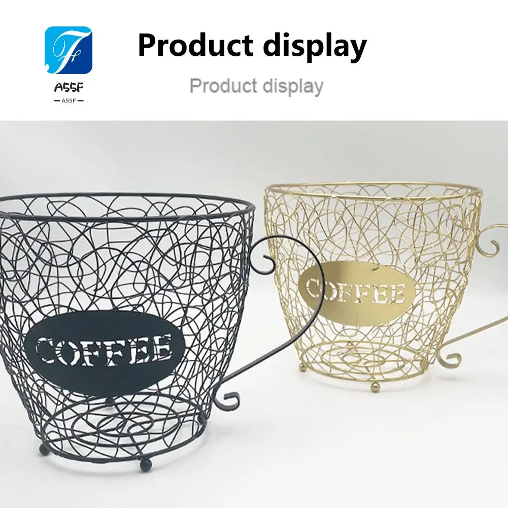

A55F-Coffee Capsule Universal Storage Basket Coffee Cup Basket Coffee Pod Organizer Holder Black For Home Cafe Hotel