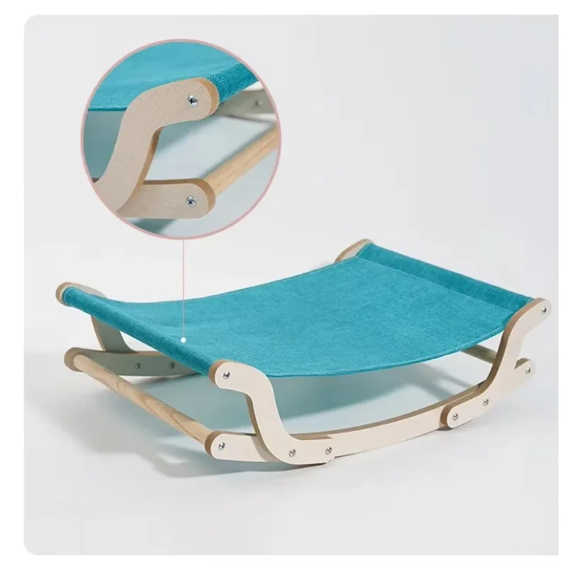 

Hot Sale Cat Wooden Hammock Shaker Breathable Cat Pad Removable Washable Pet Rocking Chair Cat Hammock