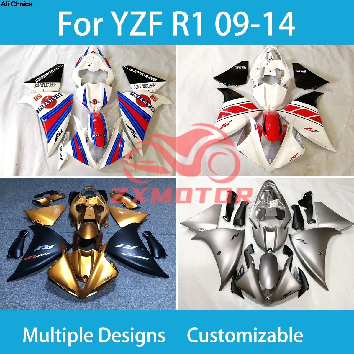 

Полный обтекатель для Yamaha YZF R1 2009 2010 2011 2012 2013 2014, комплект обтекателей для мотоцикла послепродажного обслуживания R1 09 10 11 12 13 14