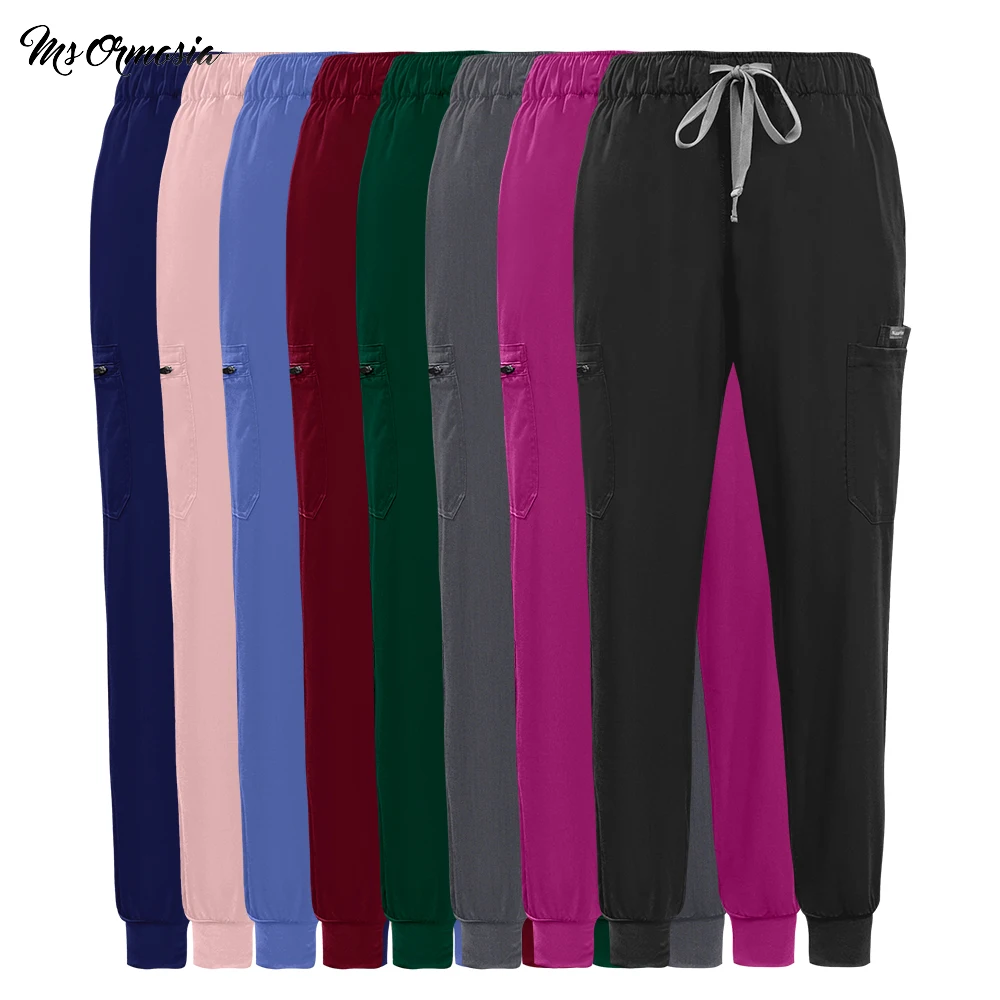 1 szt. Działające na dobrze spodnie robocze damskie męskie, spodnie medyczne, spodnie dresowe codzienne, elastyczna talia, wysokiej jakości spodnie dla lekarzy, dopasowany krój.