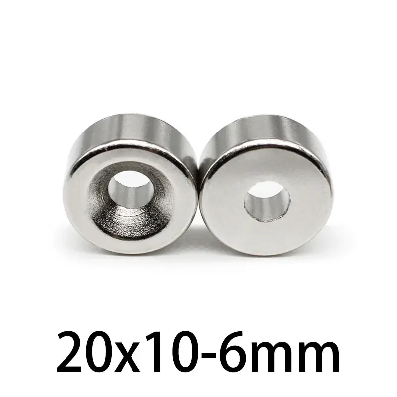 2/5/10/15/20PCS 20x10-6 Disc Rare Earth Neodymium Magnet 20*10 mm Hole 6mm Countersunk Round Magnets Strong N35 20*10-6