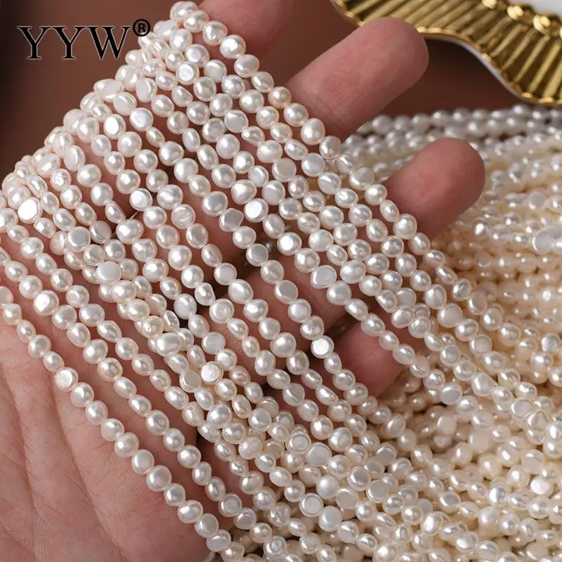 

3-4mm AA Freshwater Pearl Beads Geniune White Pearls Keshi Baroque Cultured Pearl Beads For DIY Elegant Necklace Jewelry Making