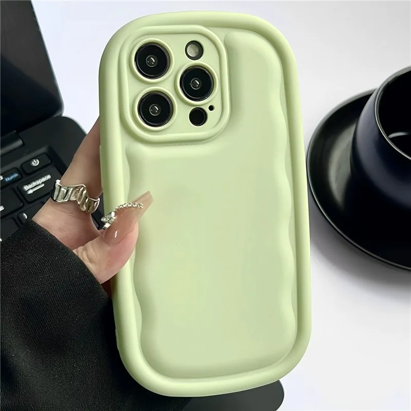 Cute Solid Color Skin Sensation Girl Phone Case For Iphone 15 14 13 12 11 Pro Max plus Anti-fall Soft Coque Fundas Luxury Cover