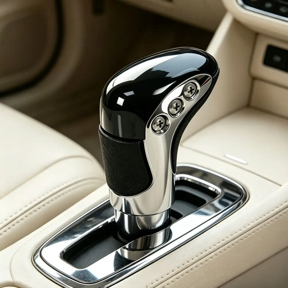 ABS Leather Wrapped Gear Shift Knob Modified Universal Gear Shifter Handle Comfort Grip Manual Transmission Gear Stick Head