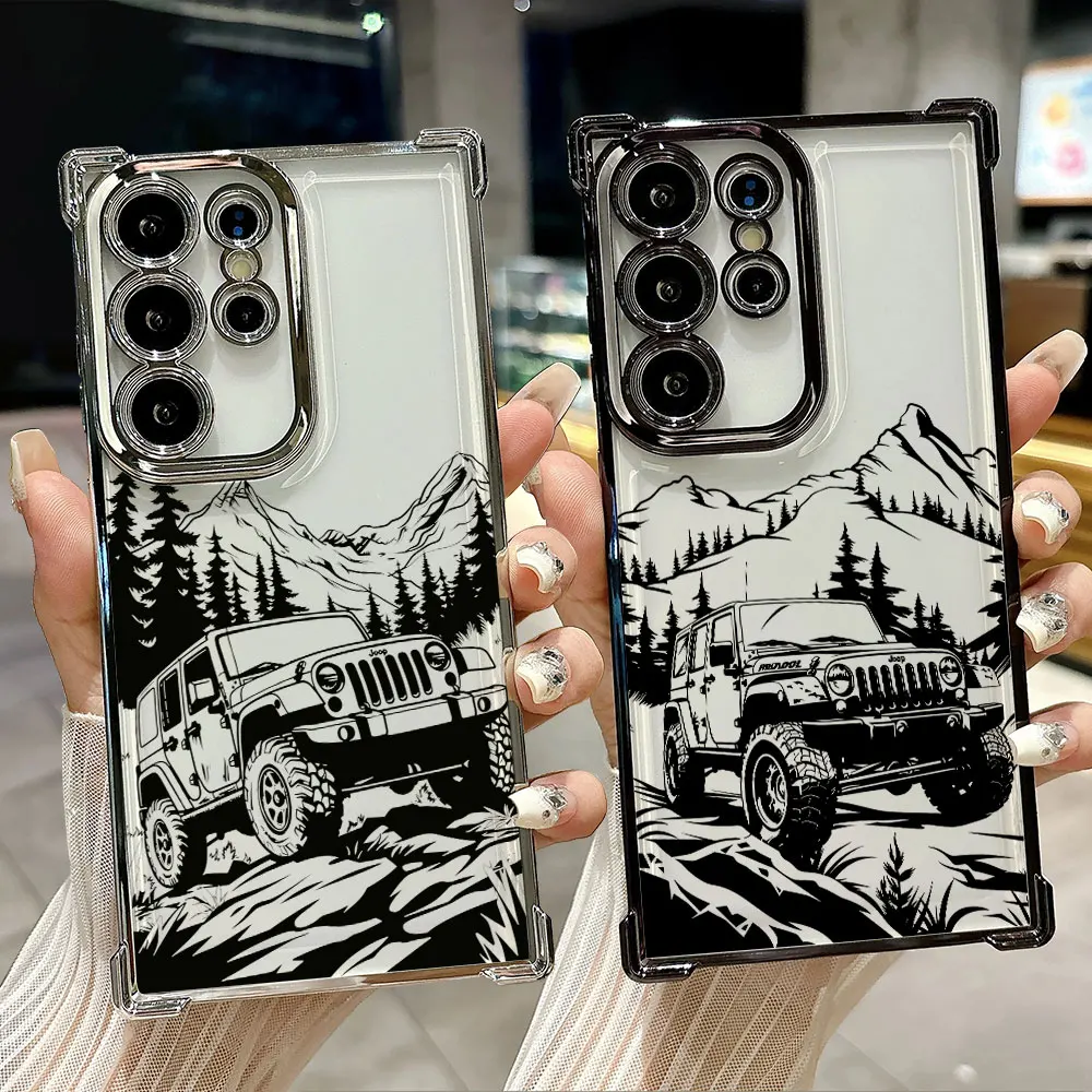 

Off road Vehicle Suv Car Funda For Samsung S26 Ultra Phone Case For Galaxy S25 FE S26 S24 S23 S22 S21 Ultra S20 Plus Clear Cover
