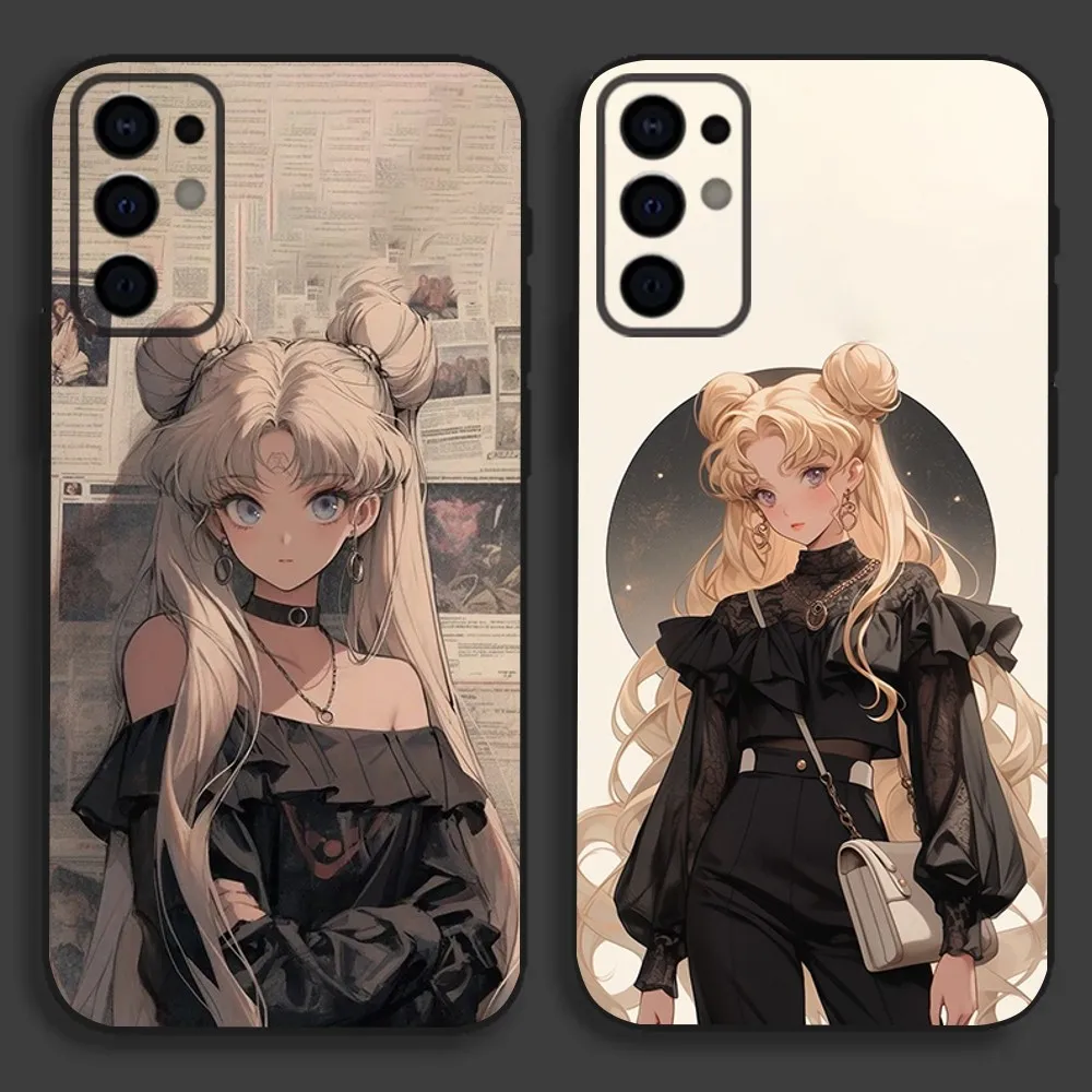 

Anime Girl S-Sailor M-Moon Phone Case For Samsung S24,S21,S22,S23,S30,Ultra,S20,Plus,Fe,Lite,Note,10,9,5G Black Soft Cover