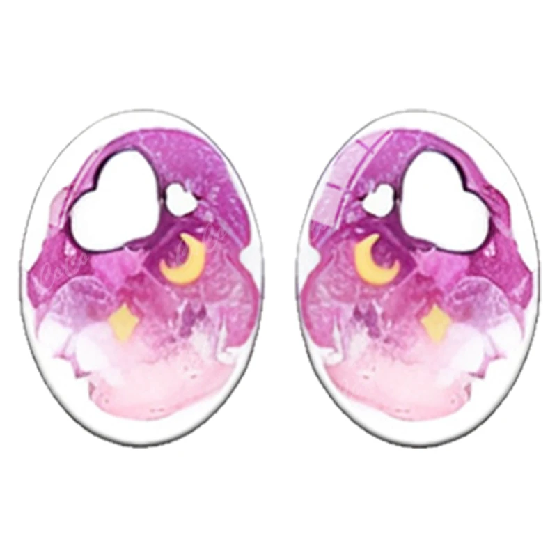 ตุ๊กตาการ์ตูน 6 คู่ ตาสีฟ้าคริสตัลและดวงตาที่น่ารัก รูปภาพรูปไข่ขนาด 13x18 มม./18x25 มม. ตัวอย่างกระจกแบนทรงสี่เหลี่ยมผืนผ้า