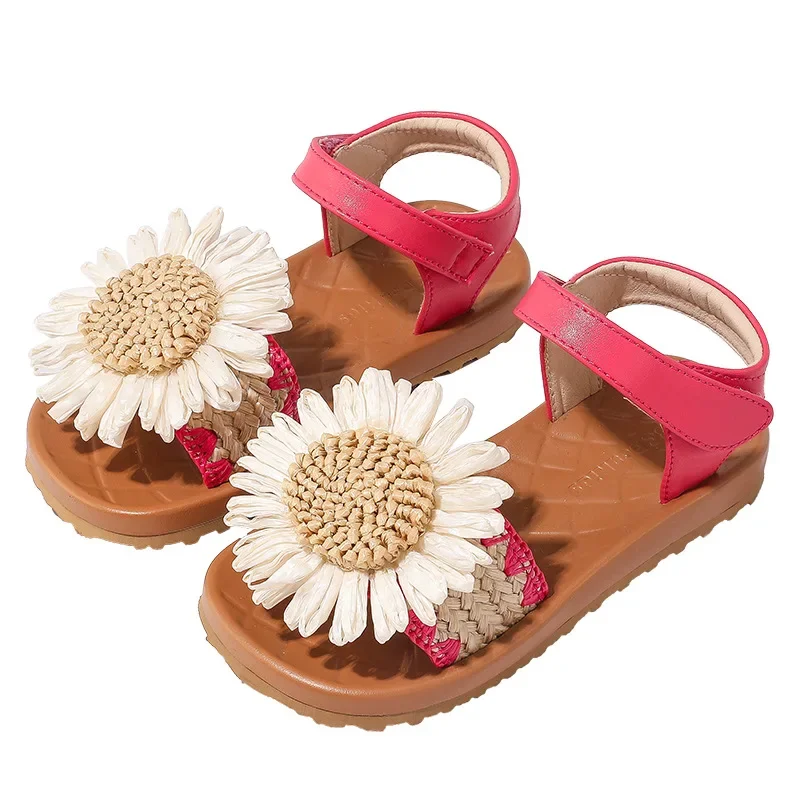Zapatos de girasol para niñas, Sandalias planas para niños, Sandalias elegantes para caminar en verano 2025, Sandalias suaves para vestir