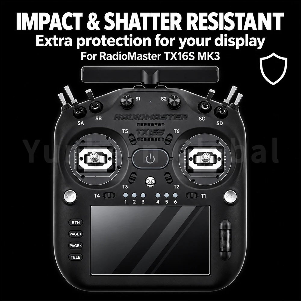 Do Radiomaster TX16S MK3: folia ochronna na ekran ze szkła hartowanego, twardość 9H. — zdjęcie produktu 5