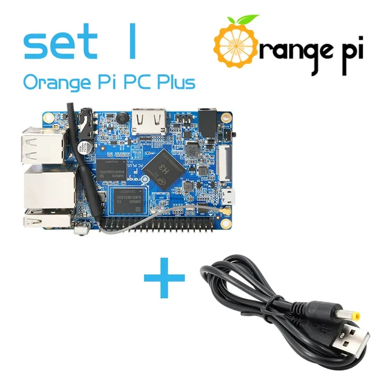 

Orange Pi PC Plus + кабель питания, с USB-DC длиной 4,0–1,7 мм, поддержка Android, одна плата Linux